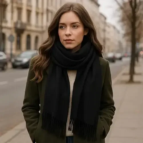 PCIQUTE Women's Faux CasModazoneere Plaid Scarf - Ultra Soft, Warm Winter Wrap with Classic Checkered for Ideal Christmas Gift - 5