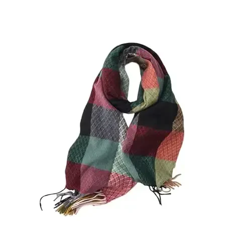 PCIQUTE Women's Long Plaid Blanket Scarf Chunky Oversized Winter Fall Warm Big Tartan Scarves Wrap Shawl Ladies Gifts 