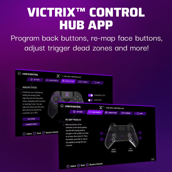 PDP Victrix Pro BFG Simsiz Kontrollyor PS4/PS5/PC uchun, Sony 3D Audio, Orqa Modul Tugmalar/Tutqich Triggerlar/Joystik - 6