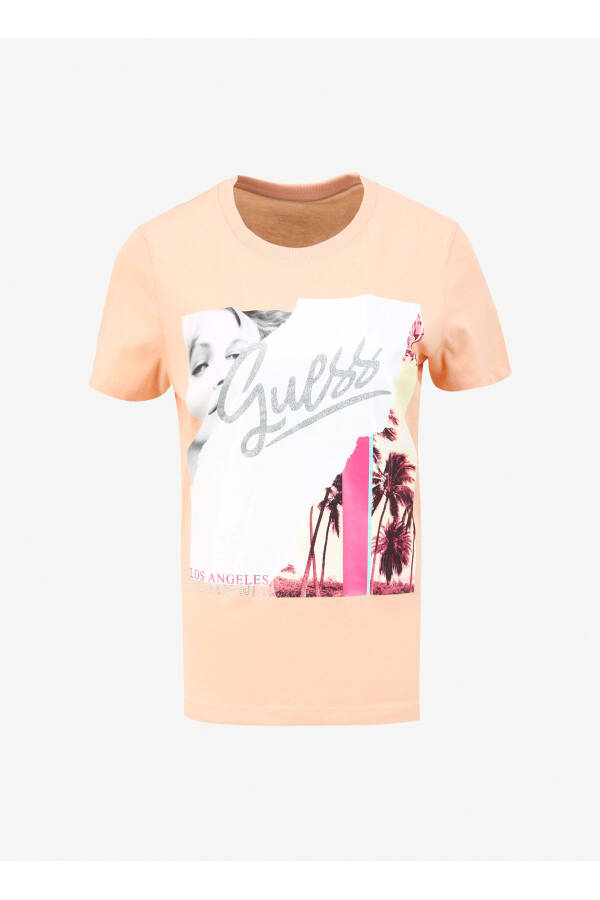 Peach Crew Neck Women's T-Shirt W4GI17I3Z14-G6J4 - 6