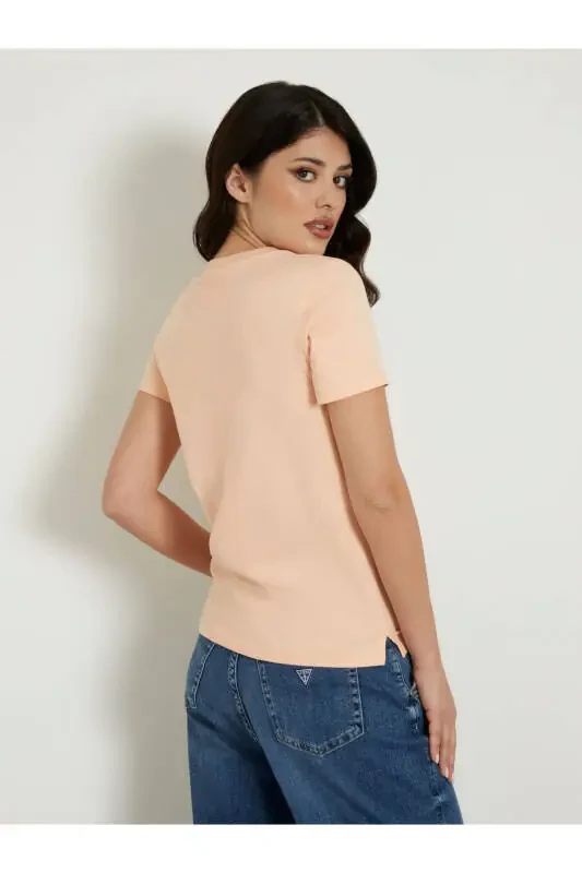 Peach Crew Neck Women's T-Shirt W4GI17I3Z14-G6J4 - 3