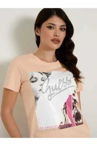 Peach Crew Neck Women's T-Shirt W4GI17I3Z14-G6J4 - 4