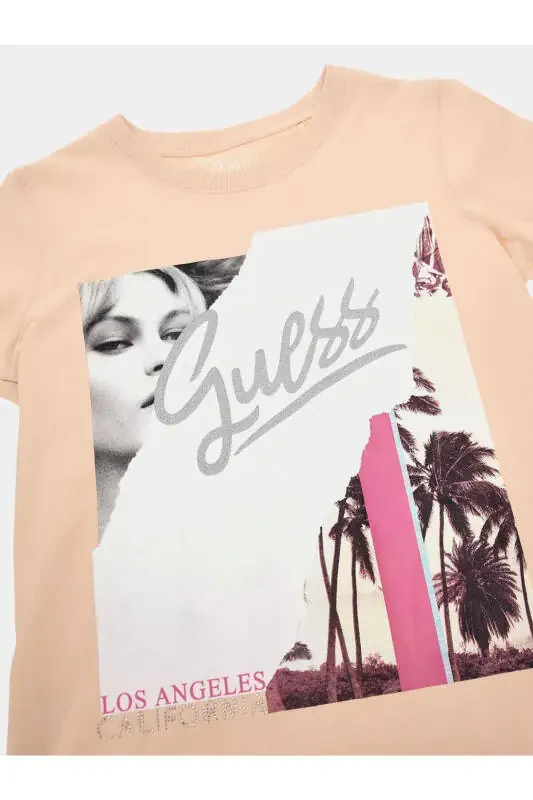 Peach Crew Neck Women's T-Shirt W4GI17I3Z14-G6J4 - 5