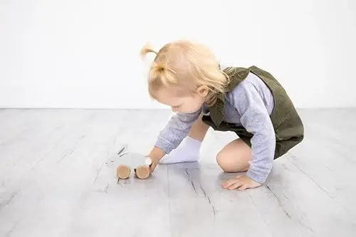 Pearhead Montessori Wooden Bunny Push-Pull Toy for Toddlers – Baby, Stocking Stuffers for Toddlers, Gray Rolling Rabbit Encourages Motor Skills & Imaginative Play - 6