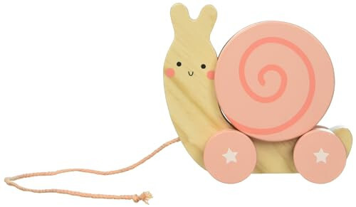 Pearhead Montessori Snail Pull Toy, Pull Along Wooden Toy, Early Development Push and Pull String Toy, Motor Skill Toy for Toddlers Ages 1+ Year - 1