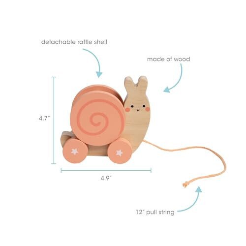 Pearhead Montessori Snail Pull Toy, Pull Along Wooden Toy, Early Development Push and Pull String Toy, Motor Skill Toy for Toddlers Ages 1+ Year - 17