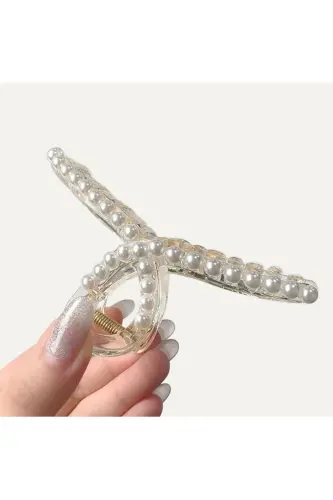 Pearl Hair Clip Big Size-Ecru 