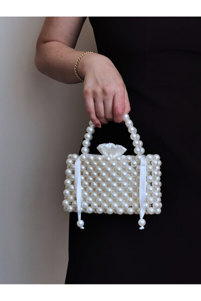 Pearl Handbag - Pearl Bag - Evening Bag - Beaded Bag - Pearl Bead Bag - Invitation Bag - Bridal Bag - 6