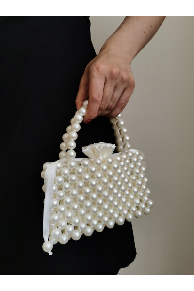 Pearl Handbag - Pearl Bag - Evening Bag - Beaded Bag - Pearl Bead Bag - Invitation Bag - Bridal Bag - 7