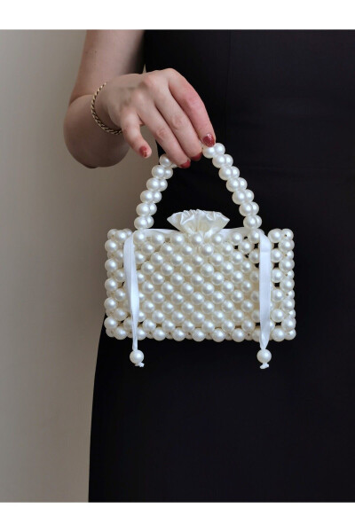 Pearl Handbag - Pearl Bag - Evening Bag - Beaded Bag - Pearl Bead Bag - Invitation Bag - Bridal Bag - 8