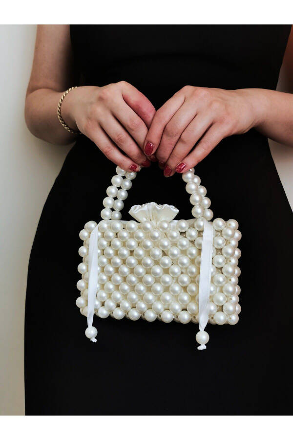 Pearl Handbag - Pearl Bag - Evening Bag - Beaded Bag - Pearl Bead Bag - Invitation Bag - Bridal Bag - 9