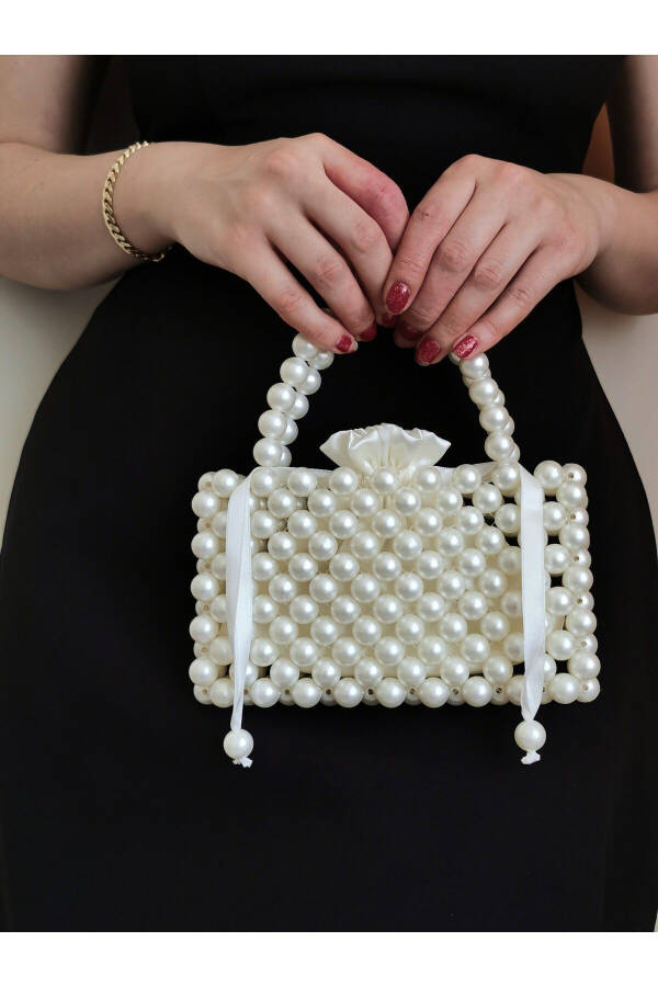 Pearl Handbag - Pearl Bag - Evening Bag - Beaded Bag - Pearl Bead Bag - Invitation Bag - Bridal Bag - 10