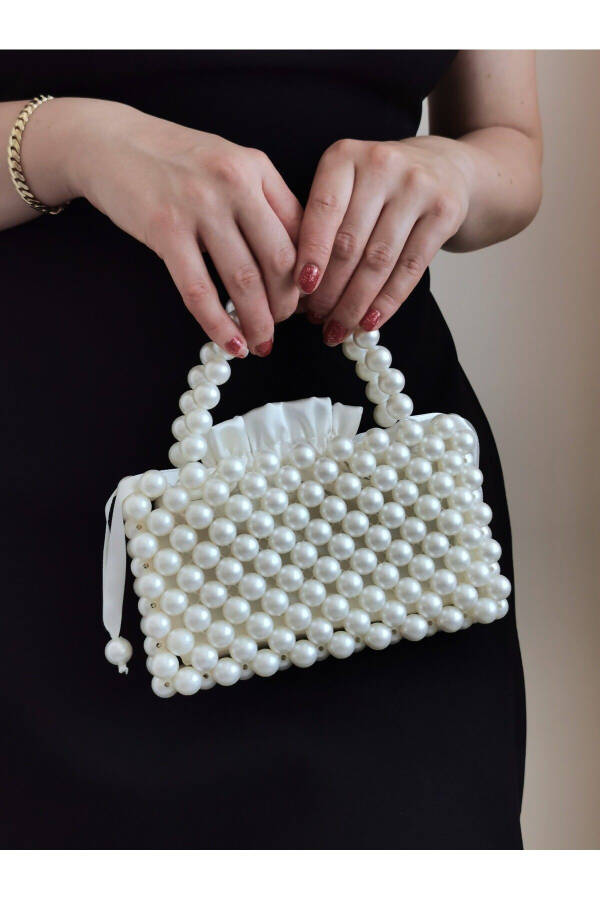 Pearl Handbag - Pearl Bag - Evening Bag - Beaded Bag - Pearl Bead Bag - Invitation Bag - Bridal Bag - 11