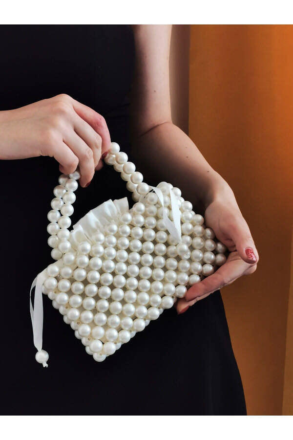 Pearl Handbag - Pearl Bag - Evening Bag - Beaded Bag - Pearl Bead Bag - Invitation Bag - Bridal Bag - 12