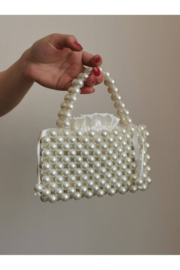 Pearl Handbag - Pearl Bag - Evening Bag - Beaded Bag - Pearl Bead Bag - Invitation Bag - Bridal Bag - 13