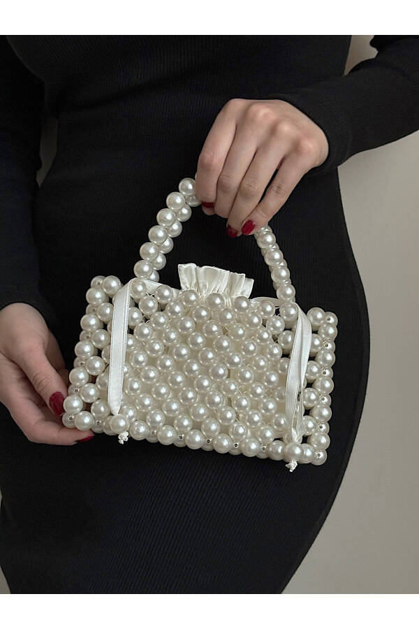 Pearl Handbag - Pearl Bag - Evening Bag - Beaded Bag - Pearl Bead Bag - Invitation Bag - Bridal Bag - 2