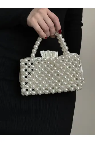 Pearl Handbag - Pearl Bag - Evening Bag - Beaded Bag - Pearl Bead Bag - Invitation Bag - Bridal Bag - 4