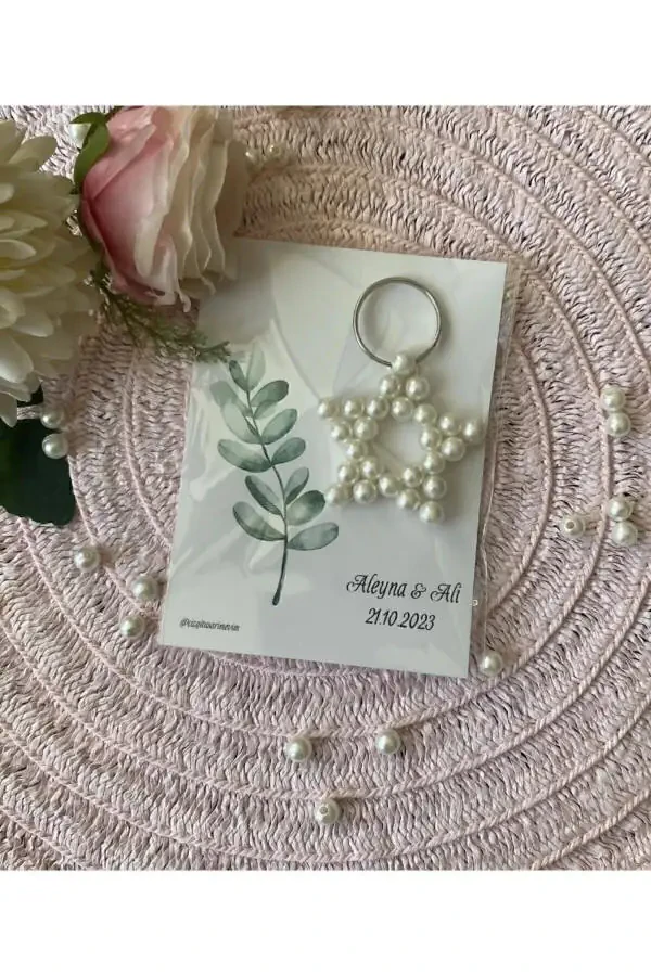 Pearl Star Keychain Engagement, Proposal and Wedding Gifts (10 Pieces) Souvenirs - 2