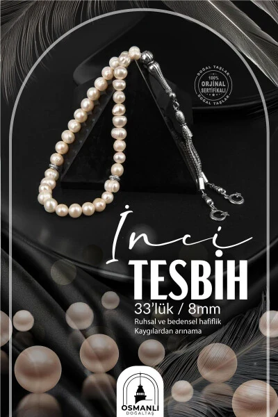 Pearls Natural Stone Tasbih 33 - 8mm - OSMANLI DOĞAL TAŞ