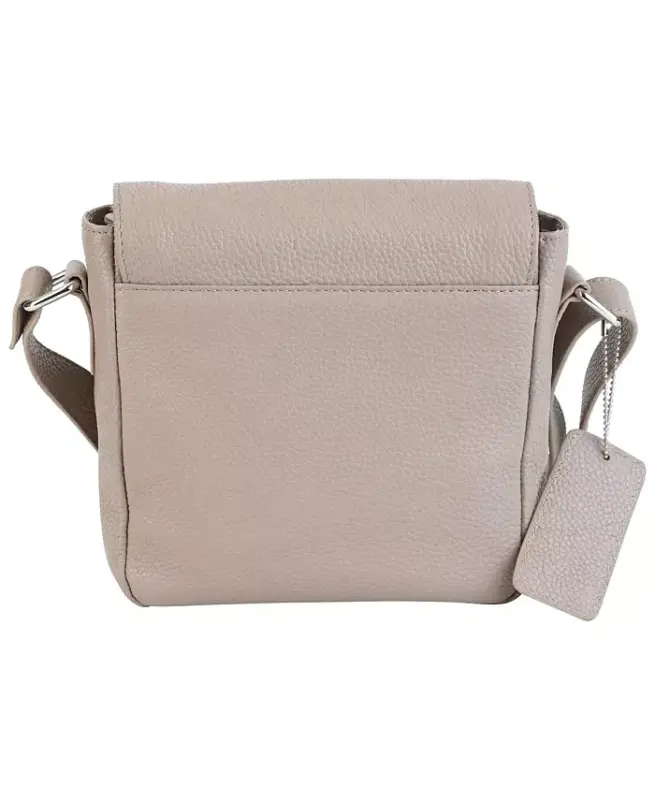Pebbled Collection Page Leather Crossbody Bag-Mushroom - 3