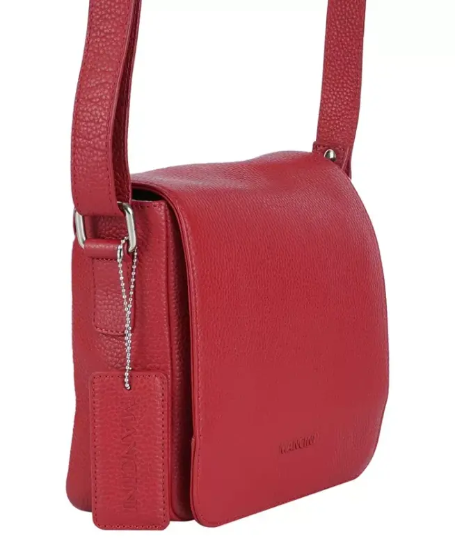 Pebbled Collection Page Leather Crossbody Bag - Red - 3