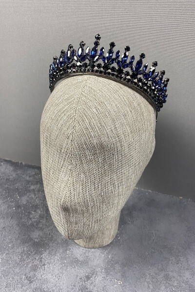 Pedro Model Elegant Bridal Crown Henna Crown Blue Bridal Crown - 6