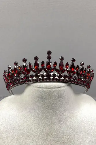 Pedro Model Elegant Bridal Crown Henna Crown Burgundy Bridal Crown 