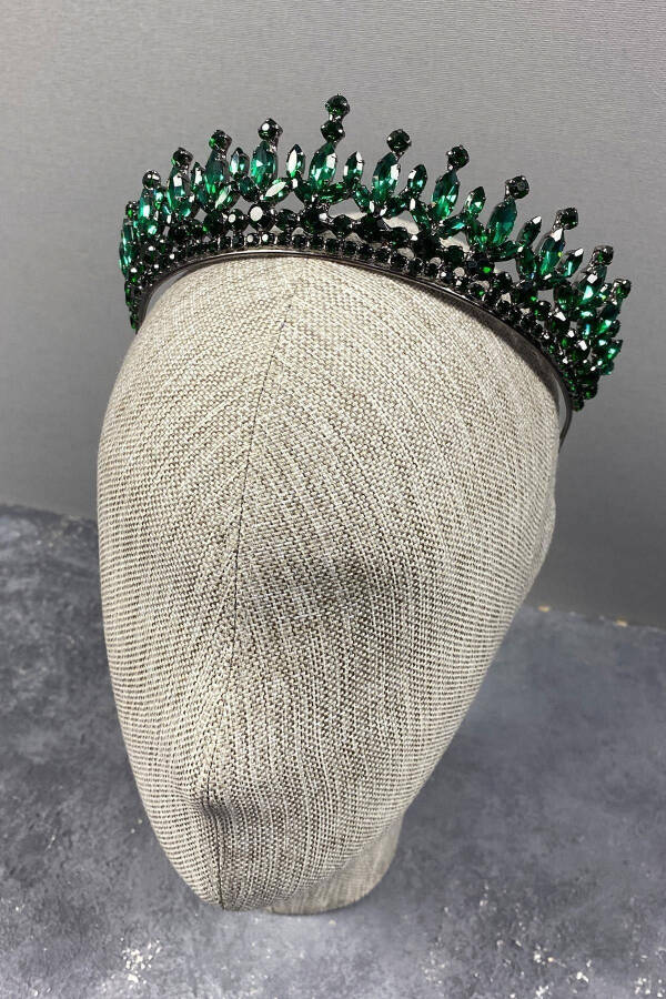 Pedro Model Elegant Bridal Crown Henna Crown Green Bridal Crown - 6