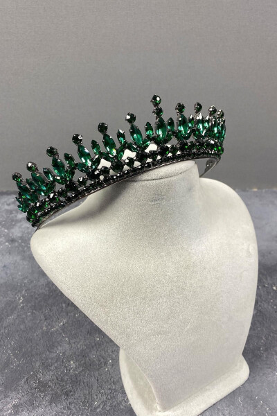 Pedro Model Elegant Bridal Crown Henna Crown Green Bridal Crown - 7