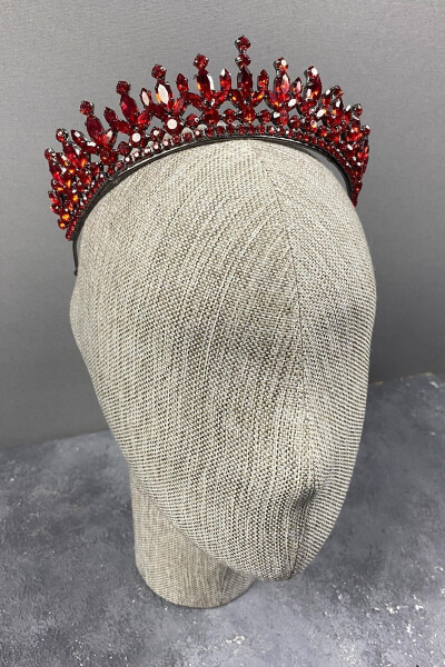 Pedro Model Elegant Bridal Crown Henna Crown Red Bridal Crown - 1