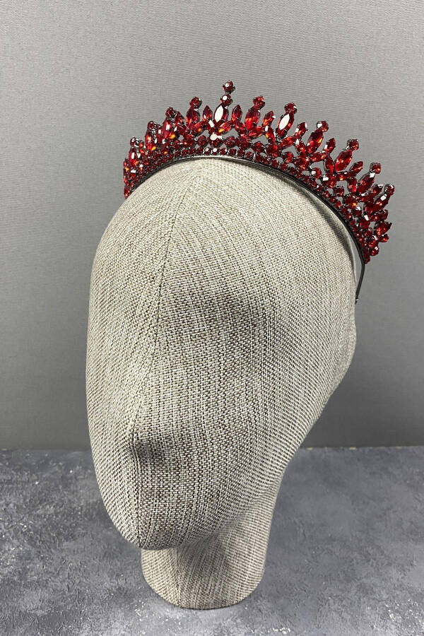 Pedro Model Elegant Bridal Crown Henna Crown Red Bridal Crown - 5