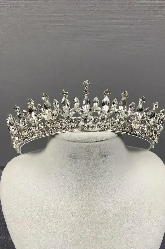 Pedro Model Изящная Свадебная Тиара, Тиара для Хны, Серебряная Свадебная Тиара - Серебро - 4