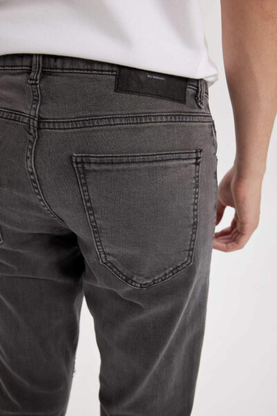 Pedro Slim Fit Dar Kalıp Normal Bel Dar Paça Jean Pantolon Antrasit - 6