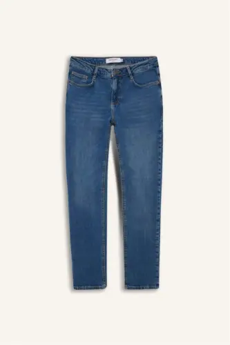 Pedro Slim Fit Dar Kalıp Normal Bel Dar Paça Jean Pantolon-Mavi - 6