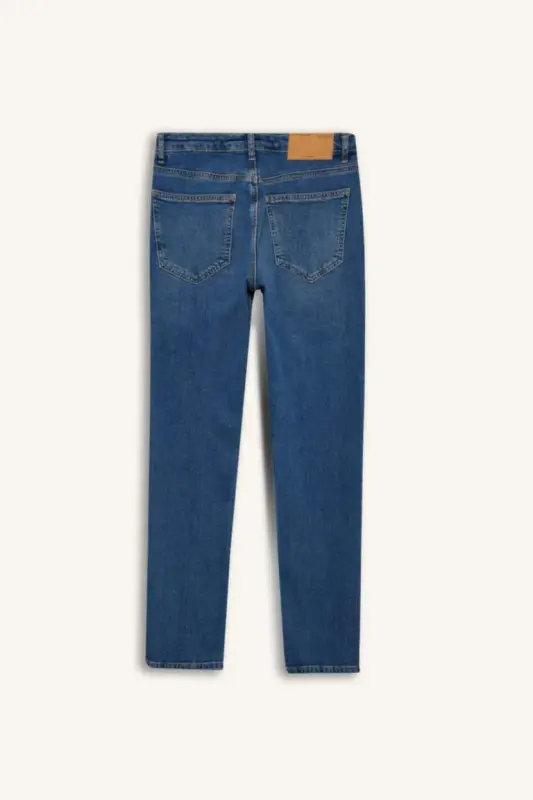 Pedro Slim Fit Dar Kalıp Normal Bel Dar Paça Jean Pantolon-Mavi - 8