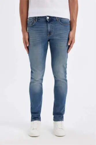 Pedro Slim Fit Dar Kalıp Normal Bel Dar Paça Jean Pantolon Mint Mavi - 1