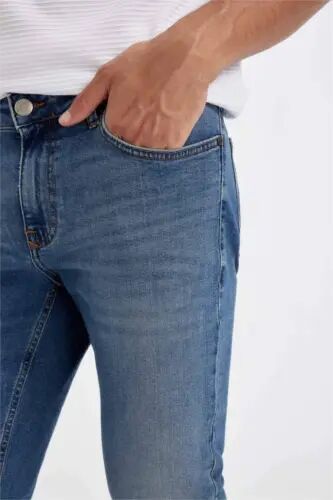 Pedro Slim Fit Dar Kalıp Normal Bel Dar Paça Jean Pantolon Mint Mavi - 6