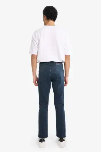 Pedro Slim Fit Narrow Cut Regular Waist Tapered Leg Jeans Blue Black - 6