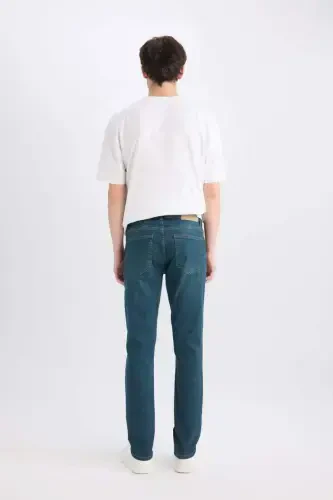 Pedro Slim Fit Skinny Fit Regular Waist Narrow Leg Jeans Dark Green - DEFACTO (1)