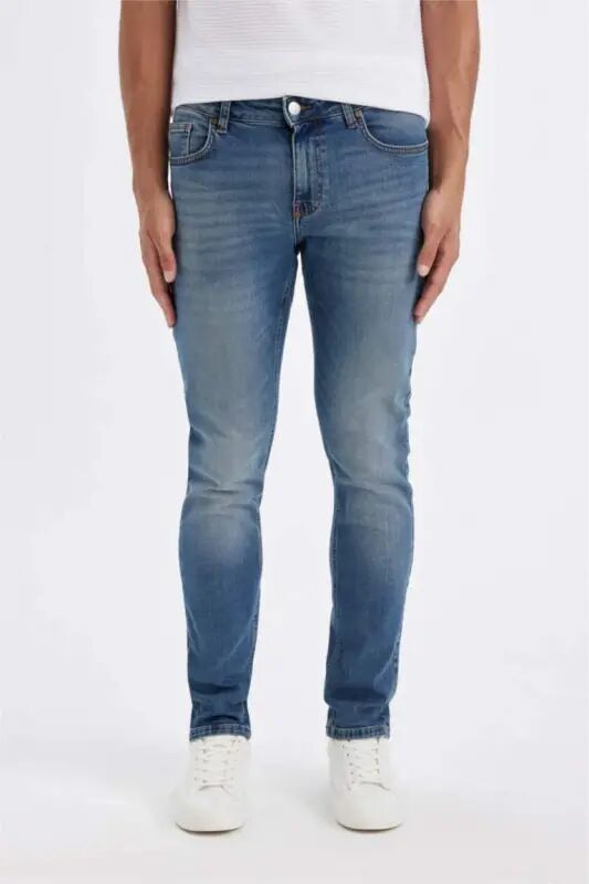 Pedro Slim Fit Skinny Fit Regular Waist Slim Leg Jean Pants Mint Blue - 1