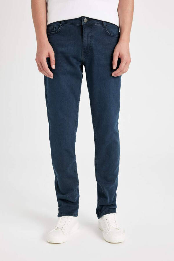 Pedro Slim Fit Skinny Fit Regular Waist Slim Leg Jeans Blue Black - 1