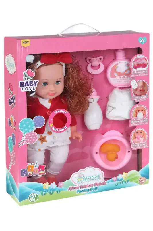 Peeing and Talking Blonde Baby-RED - GLOBAL TOYS