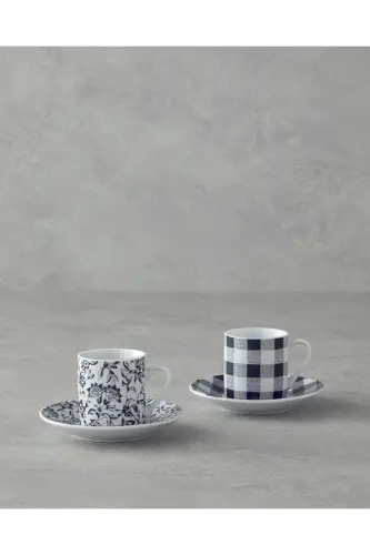 Peggy Porcelain 4-Piece 2-Person Coffee Cup Set Black - ENGLISH HOME (1)