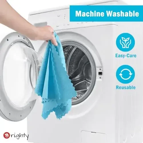Orighty Shop Towels 75 Sheets Blue Shop Rags Ruseable Microfiber Cleaning Cloth Roll, Washable Microfiber Towels Lint Free Cleaning Rag for Cars, Automotive, Mechanic, House, Kitchen, 11.5’’ x 11.5’’ - 7