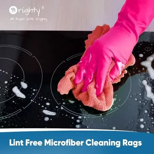 Orighty Microfiber Cleaning Cloths, 75 Sheets Shop Towels, Reusable Paper Towels Shop Rags, Washable Microfiber Towel Roll Cleaning Rags for Cars, House, Kitchen, 11.5’’ x 11.5’’, Red - 6