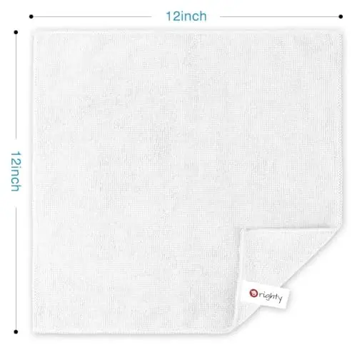 Orighty Microfiber Cleaning Cloth, 12 Pack Microfiber Towels for Cars, Highly Absorbent Car Cleaning Supplies, Lint Free Cloths Clean Rags for Car Care, House, Kitchen, 12x12 inch, White - ORIGHTY (1)