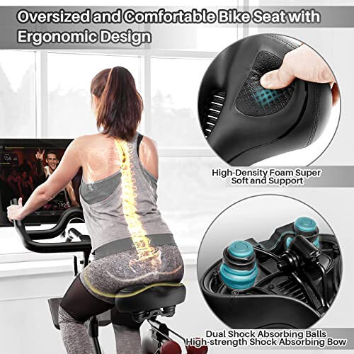 Peloton Bike & Bike+ uchun Katta Velosiped O'rindig'i, Peloton, Yo'l yoki Mashq Velosipedlari bilan mos keladigan Qulay O'rindiq Yostiqchasi, Erkaklar va Ayollar uchun Velosiped Keng Egar almashtirish, Peloton Aksessuarlari - 5