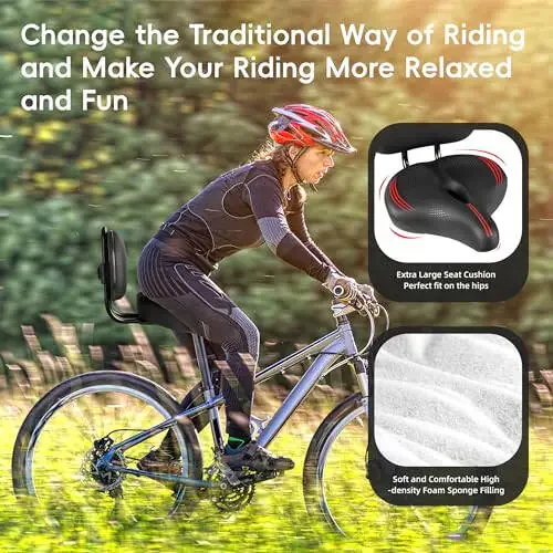 Peloton Bike & Bike+ uchun kattaroq velosiped o'rindig'i, Peloton, yo'l yoki mashq velosipedlari bilan mos keladigan konforli o'rindiq yostiqchasi, erkaklar va ayollar uchun keng velosiped egarini almashtirish, Peloton aksessuarlari - 4