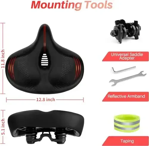 Oversized Bike Seat for Peloton Bike & Bike+, Comfort Seat Cushion Compatible with Peloton, Road or Exercise Bikes, Bicycle Wide Saddle Replacement for Men & Women, Accessories for Peloton - 6