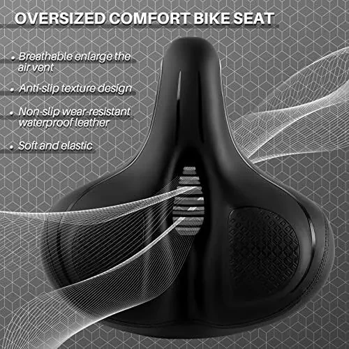 Oversized Bike Seat for Peloton Bike & Bike+, Comfort Seat Cushion Compatible with Peloton, Road or Exercise Bikes, Bicycle Wide Saddle Replacement for Men & Women, Accessories for Peloton - 4